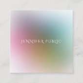 Waterverf kleurrijke Sjabloon Moderne Eenvoudige v Vierkante Visitekaartje (Voorkant)