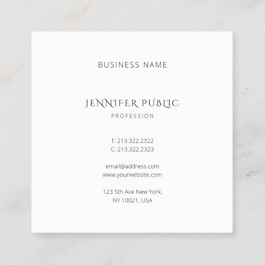 Waterverf kleurrijke Sjabloon Moderne Eenvoudige v Vierkante Visitekaartje (Achterkant)