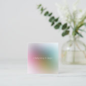 Waterverf kleurrijke Sjabloon Moderne Eenvoudige v Vierkante Visitekaartje (Staand voorkant)