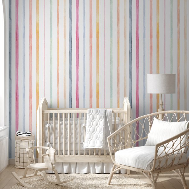 waterverf kleurrijke strepen behang (Kinderen)