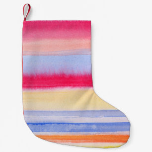 Waterverf kleurrijke strepen.stripe,waterverf,aqua kleine kerstsok