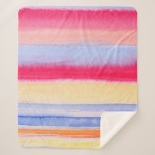 Waterverf kleurrijke strepen.stripe,waterverf,aqua sherpa deken