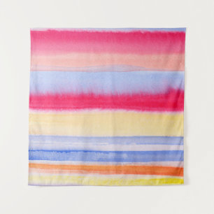 Waterverf kleurrijke strepen.stripe,waterverf,aqua wandkleed