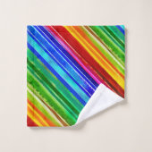 Waterverf kleurrijke stripes moderne regenboog bad handdoek (Wasdoekje)