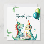 Waterverf Kleurrijke Trex Dinosaurus 1e Verjaardag Bedankkaart (Voorkant)