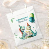 Waterverf Kleurrijke Trex Dinosaurus 1e Verjaardag Bedankzakje (Geknipt)