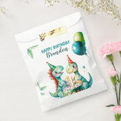 Waterverf Kleurrijke Trex Dinosaurus 1e Verjaardag Bedankzakje (Gezegeld)