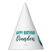 Waterverf Kleurrijke Trex Dinosaurus 1e Verjaardag Feesthoedjes (Rechts)