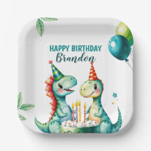 Waterverf Kleurrijke Trex Dinosaurus 1e Verjaardag