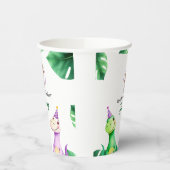 Waterverf Kleurrijke Trex Kinder Foto Verjaardag Papieren Bekers (Links)