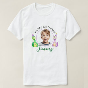 Waterverf Kleurrijke Trex Kinder Foto Verjaardag T-shirt