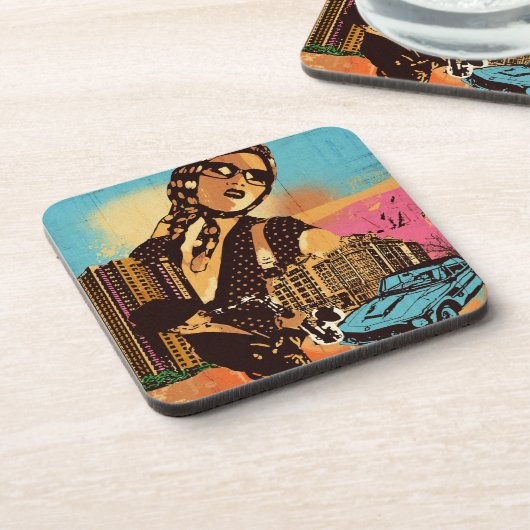 Waterverf Kleurrijke Urban City Beverage Coaster Bier Onderzetter (Linkerzijde)