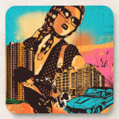 Waterverf Kleurrijke Urban City Beverage Coaster Bier Onderzetter (Voorkant)