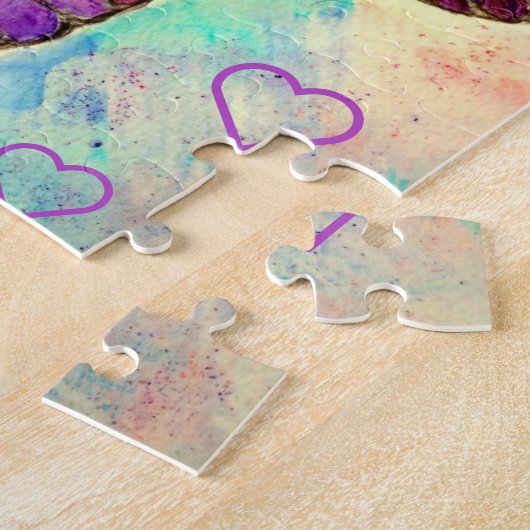 Waterverf - Kleurrijke vlinders vliegen - hart Legpuzzel (Zijkant)