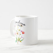 Waterverf kleurrijke wilde bloemen voor het eerst  koffiemok (Voorkant links)