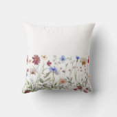 Waterverf Kleurrijke Wildflower Baby Geboorte Keep Kussen (Achterkant)