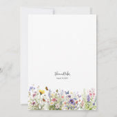 Waterverf kleurrijke wildflower bruiloft kaart (Achterkant)