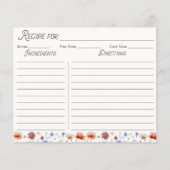 Waterverf Kleurrijke Wildflower Family Recept Kaar (Voorkant)