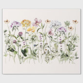 Waterverf Kleurrijke Wildflower Garden Cadeaupapier (Vlak)
