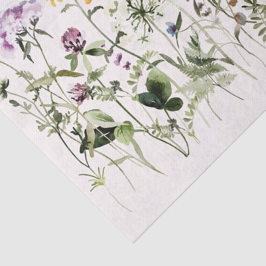 Waterverf Kleurrijke Wildflower Garden Tissuepapier (Detail)