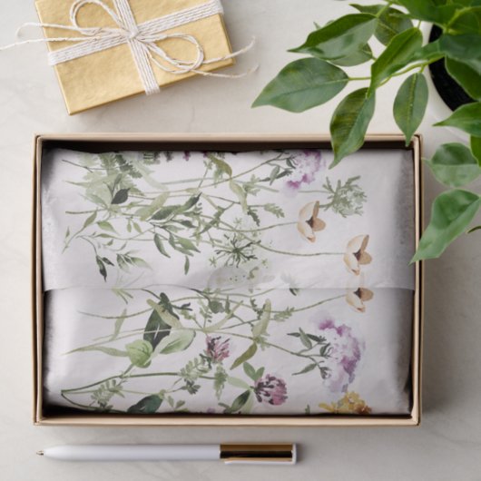 Waterverf Kleurrijke Wildflower Garden Tissuepapier (Geschenk)