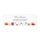 Waterverf Kleurrijke Wildflower Meadow Etiket (Voorkant)