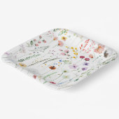 Waterverf Kleurrijke Wildflower Meadow Papieren Bordje (Gebogen)