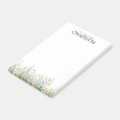 Waterverf kleurrijke wildflower naam post-it® notes (Schuin)