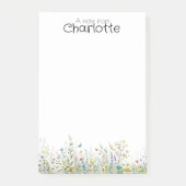 Waterverf kleurrijke wildflower naam post-it® notes (Voorkant)