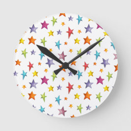 Waterverf kleursterren werpen kussen ronde klok