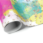 Waterverf kleurstofschilfering cadeaupapier (Rol Hoek)