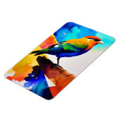 Waterverf kleurvogel magneet (Linkerzijde)