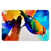 Waterverf kleurvogel magneet (Horizontaal)
