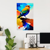Waterverf kleurvogel poster (Thuiskantoor)