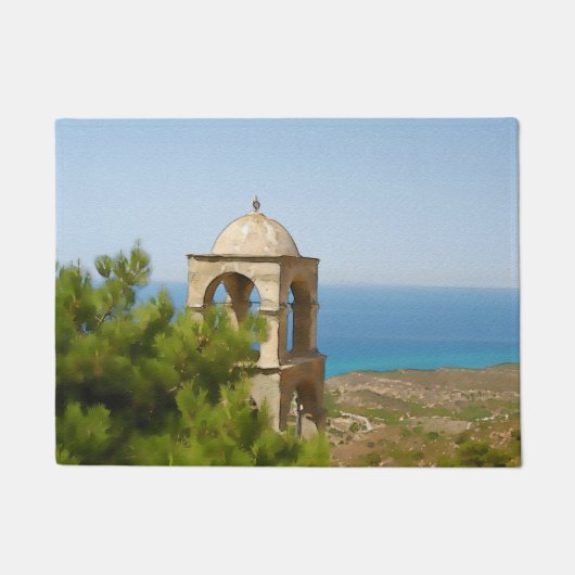 Waterverf klokkentoren deurmat (Voorkant)