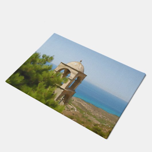 Waterverf klokkentoren deurmat (Schuin)