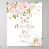 Waterverf kniproze vlinder Mam-osa barteken Poster (Voorkant)