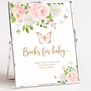 Waterverf kniproze vlinderboeken voor baby poster