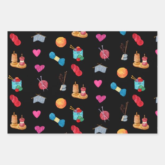 Waterverf Knitting Yarn en Accessoires Inpakpapier Vel (Voorkant 3)