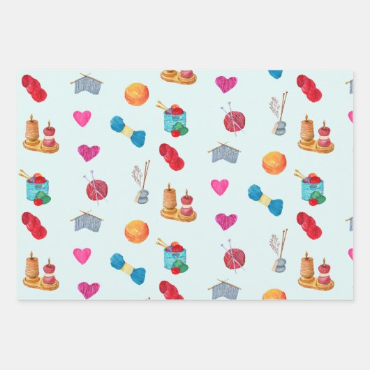 Waterverf Knitting Yarn en Accessoires Inpakpapier Vel (Voorkant 2)