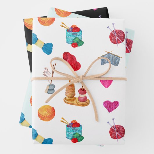 Waterverf Knitting Yarn en Accessoires Inpakpapier Vel (In situ)