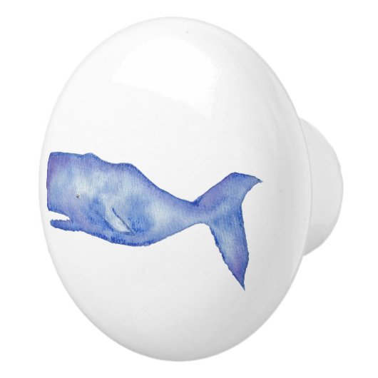 Waterverf Knob Whale beroemd gemaakt door Charlott Keramische Knop (Rechts)