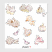 Waterverf Knoflook Sticker (Vel)