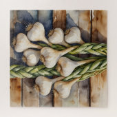 Waterverf Knoflook Vlecht Rustiek Legpuzzel (Horizontaal)