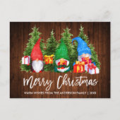 Waterverf Knomes voor kersthout in penseelscript Briefkaart (Voorkant)