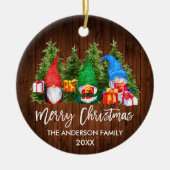 Waterverf Knomes voor kersthout in penseelscript Keramisch Ornament (Voorkant)