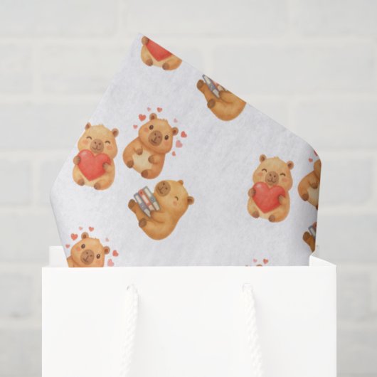 Waterverf Knuffel Capibara Tissuepapier (Cadeauzakje)