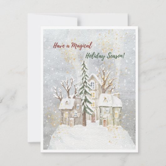 Waterverf knuffel magisch feestdagenkaart (Voorkant)