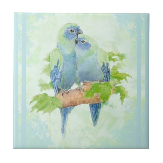 Waterverf knuffelen Blue Parrot Bird Wildlife Art Tegeltje (Voorkant)