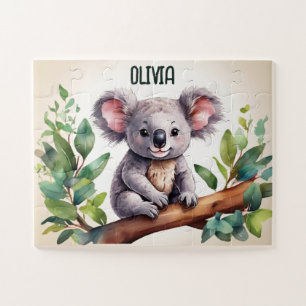 Waterverf Koala Baby Love gepersonaliseerd Legpuzzel
